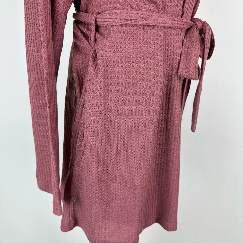 Alexander Del Rossa Mauve Short Waffle Texture Robe Size XL - Picture 5 of 10